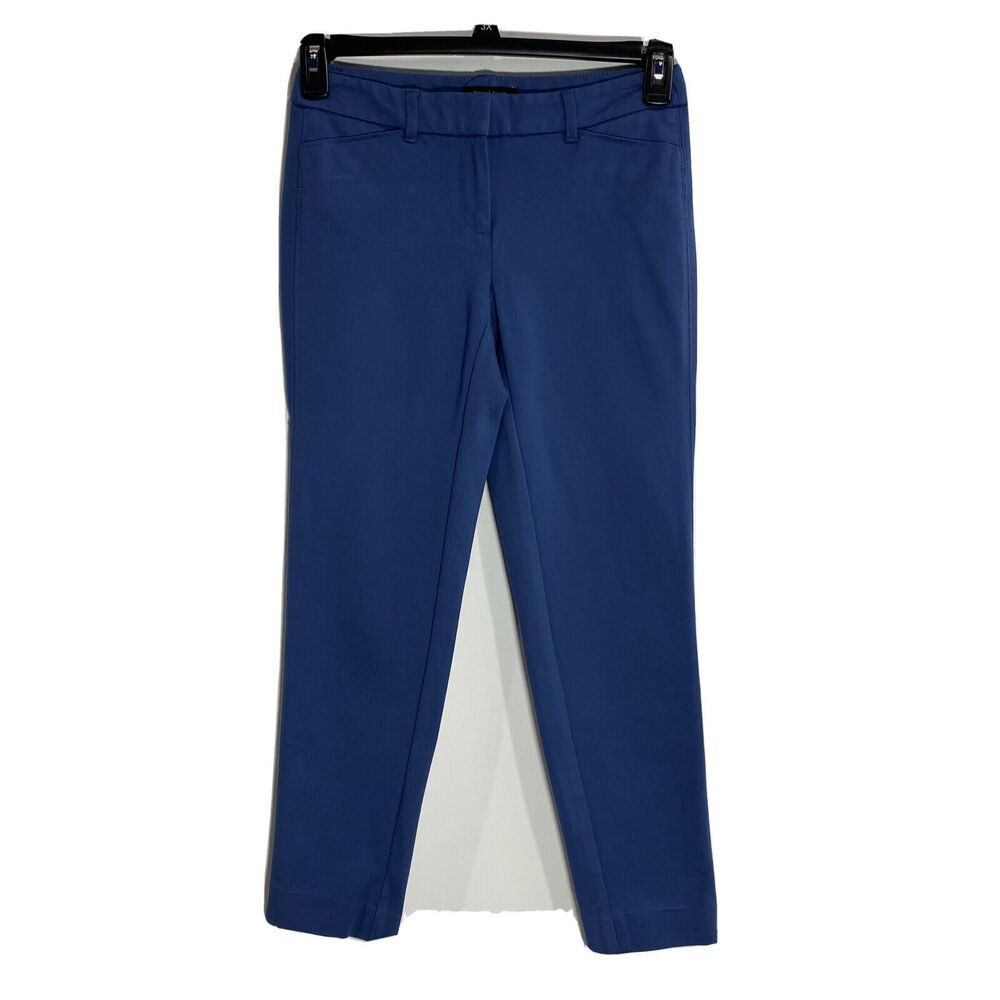 White House Black Market Pant 0 Reg Dusty Dark Blue Skinny Slim‎ Ankle Stretch
